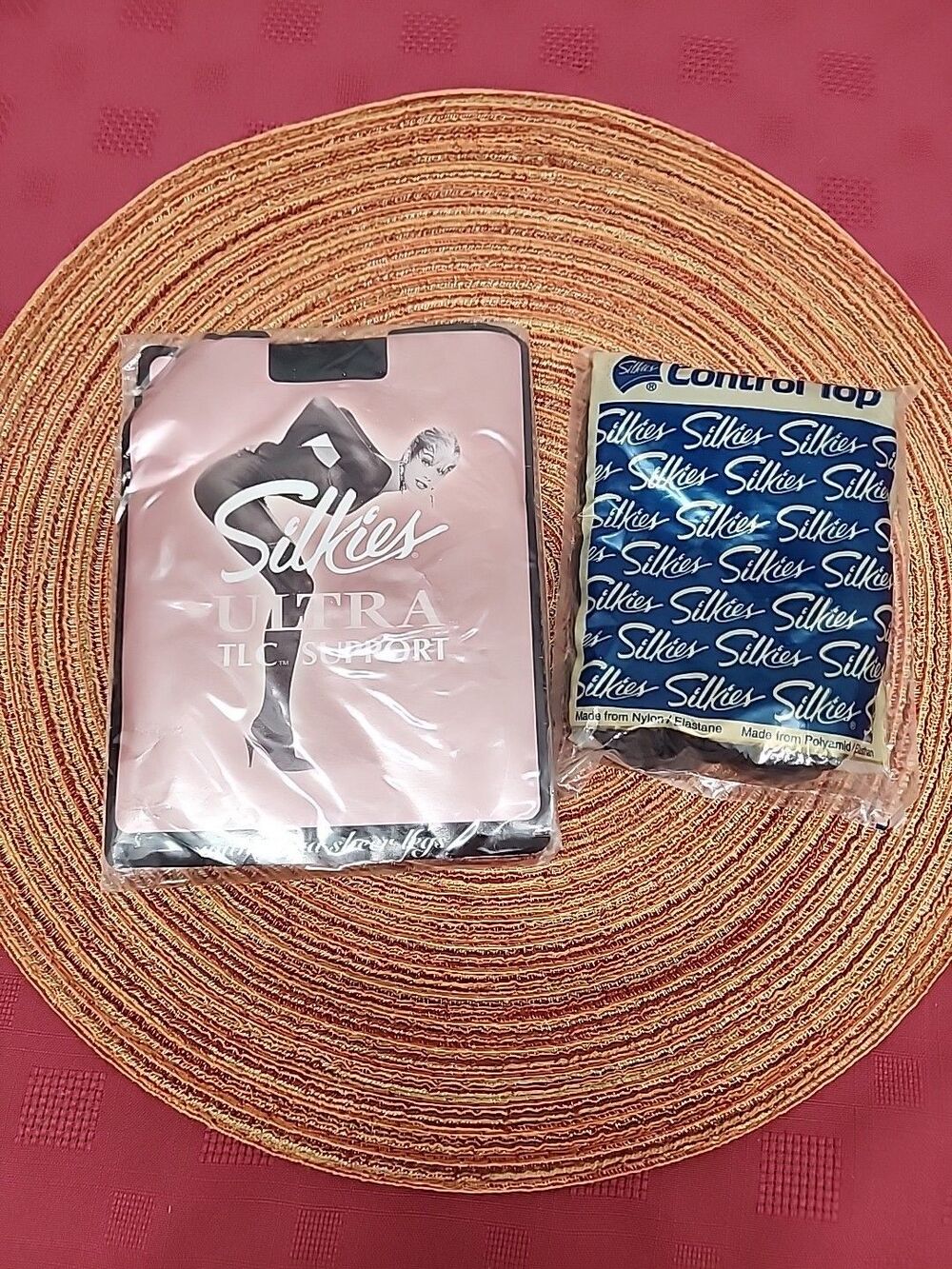 Silkies Pantyhose 2 Pr Sz Large Off Black 1 TLC Ultra Support 1 Control Top NEW